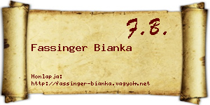 Fassinger Bianka névjegykártya